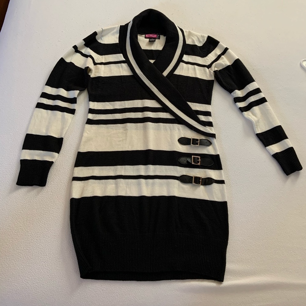 Thigh length sweater dress